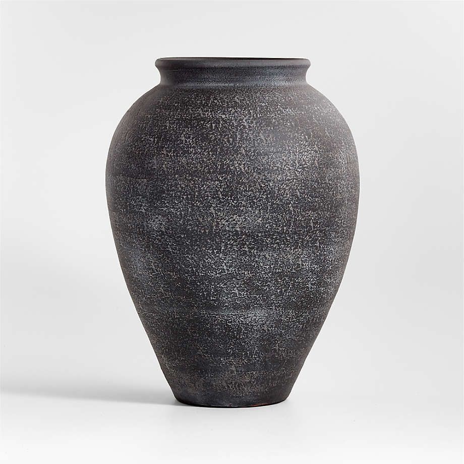 Ophelia Matte Large Black Vase 17" + Reviews | Crate & Barrel | Crate & Barrel