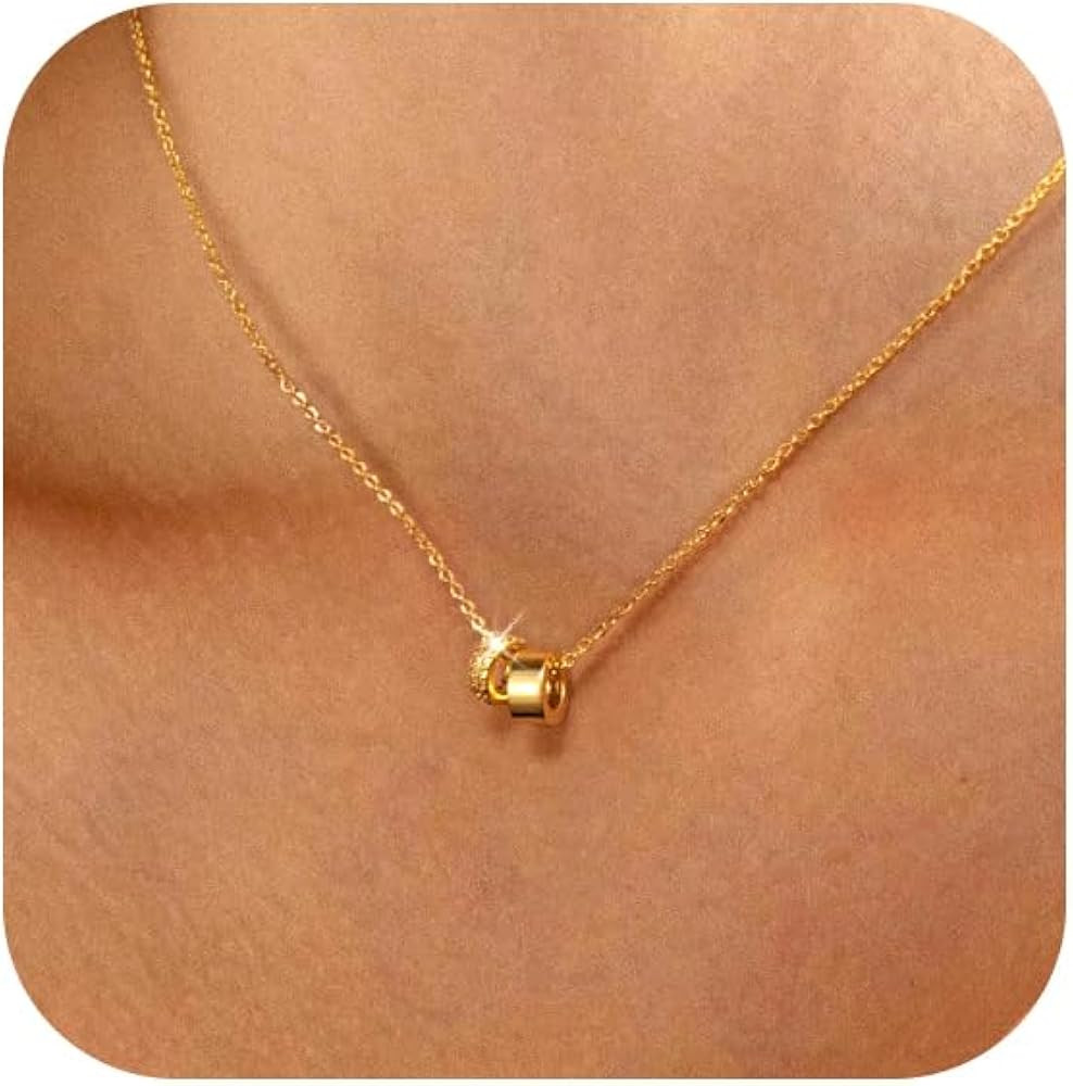 Luxval Diamond Pendant Gold Necklace for Women，Dainty 18k Gold Plated Choker Necklaces Simple G... | Amazon (US)