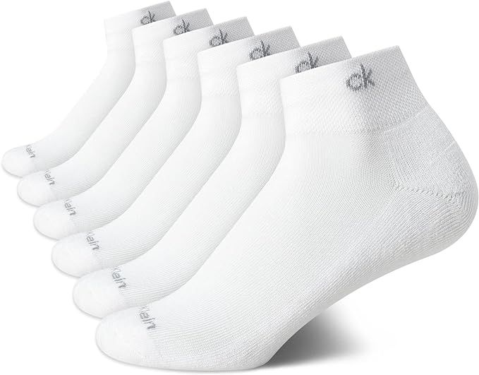 Calvin Klein Women's Athletic Sock - Cushion Quarter Cut Ankle Socks (6 Pack) | Amazon (US)