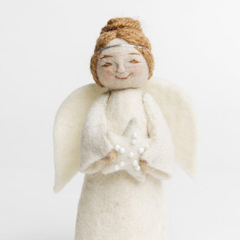 White Shining Star Angel Light Hand Felted White Celestial - Etsy | Etsy (US)