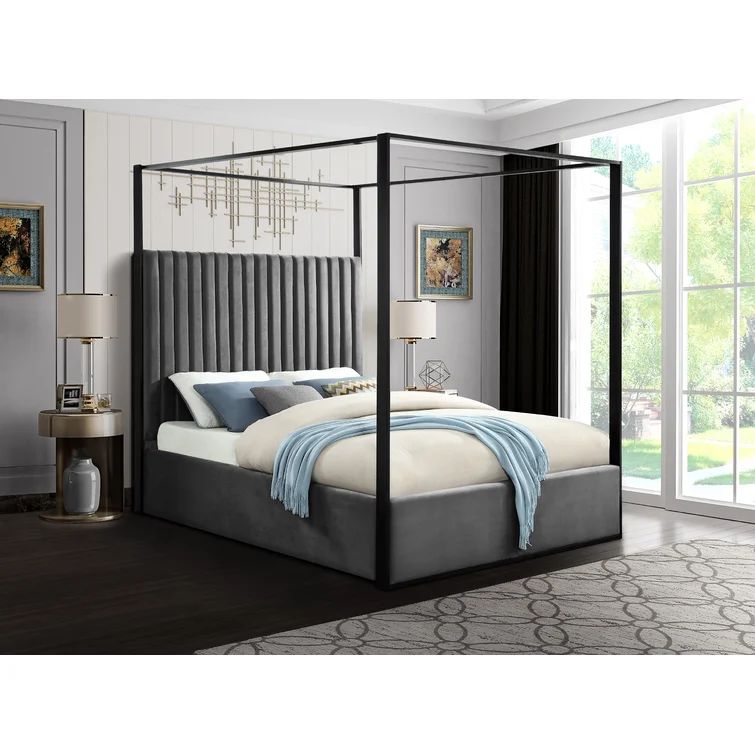 Connagh Tufted Upholstered Low Profile Canopy Bed | Wayfair North America