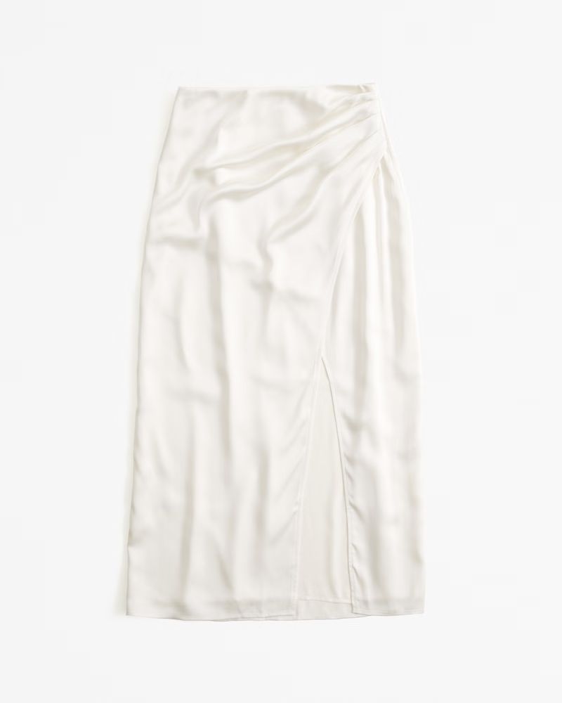 Draped Satin Maxi Skirt | Abercrombie & Fitch (US)