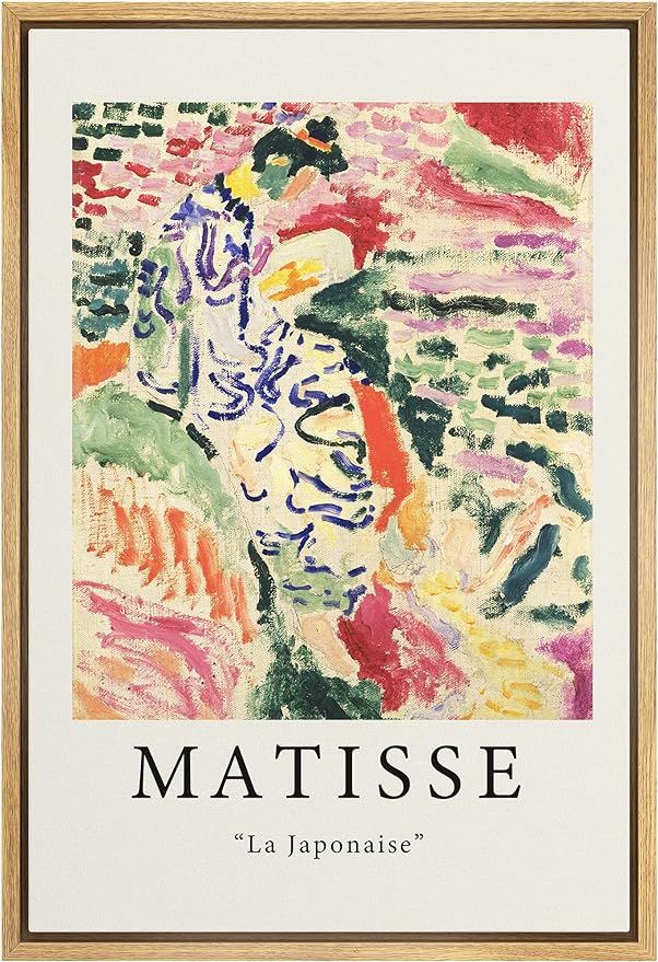 wall26 Framed Canvas Print Wall Art La Japonaise Flower Garden by Henri Matisse Historic Cultural... | Amazon (US)