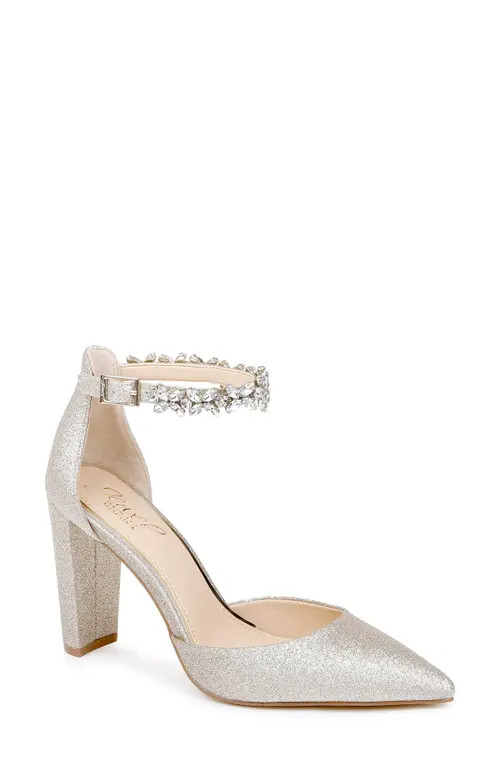 Jewel Badgley Mischka Ollie Pump in Light Gold Glitter at Nordstrom, Size 10 | Nordstrom