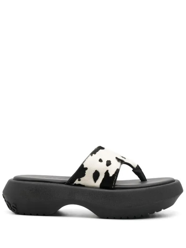 Acne Studios 60mm cow-print Chunky Sandals - Farfetch | Farfetch Global