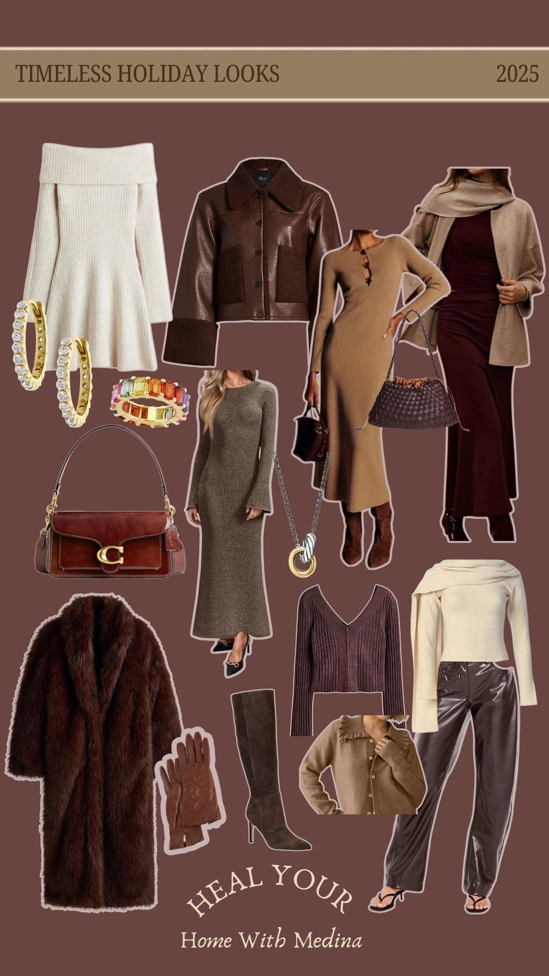 Timeless holiday looks for the 2025 season!

Neutral Christmas outfit ideas, knit dresses, high boots, leather pants, holiday accessories 

#LTKootd #LTKHoliday