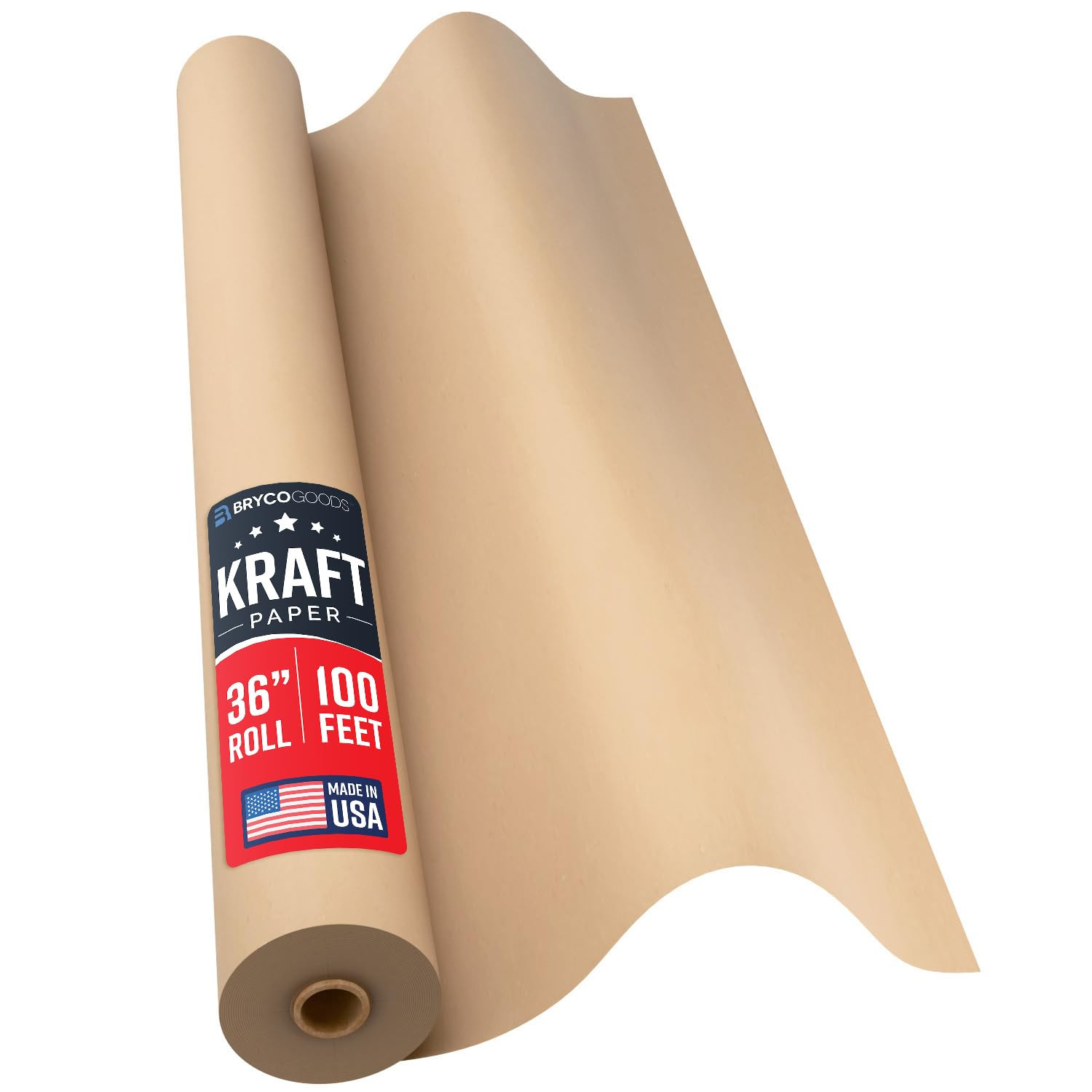 Large Brown Kraft Paper Roll - 36" x 1200" (100 ft) - Made in USA - Ideal for Gift Wrapping, Pack... | Amazon (US)