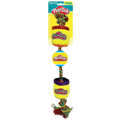 Hasbro Play-Doh Squeak and Crinkle Cans Tug with Metallic Lids and Tennis Ball Dog Toys | Target