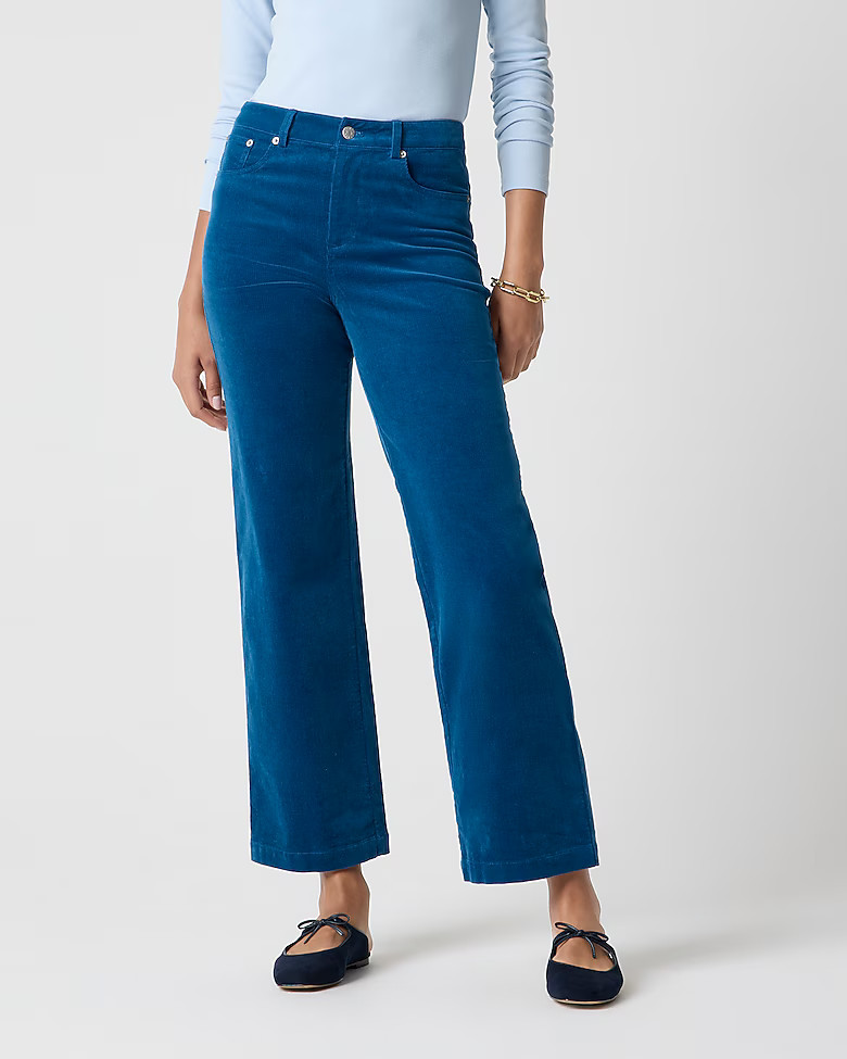 Petite corduroy high-rise wide-leg cropped pant | J.Crew Factory