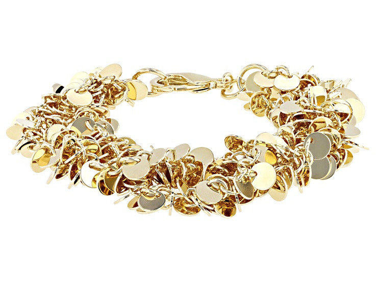 Moda Al Massimo® 18k Yellow Gold Over Bronze Multi-Row Disc Bracelet. Made in Italy. - MA1163 | JTV Jewelry
