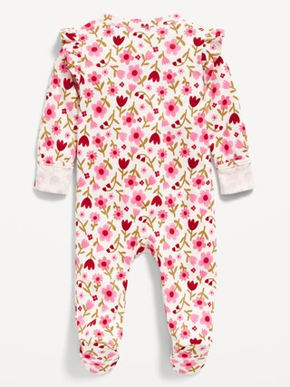 2-Way-Zip Sleep & Play Ruffle-Trim Footed One-Piece for Baby | Old Navy (US)