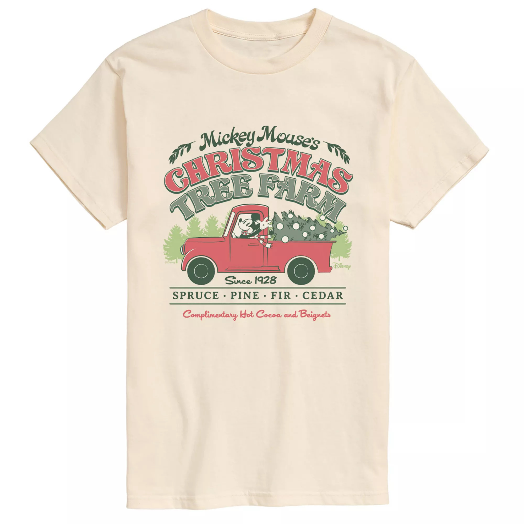 Big & Tall Disney's Mickey Mouse Christmas Tree Farm Short Sleeve Graphic Tee, Men's, Size: XXL Tall, White | Kohl's