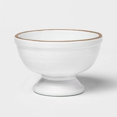 5.16" x 8.07" Matte Ceramic Footed Bowl White - Threshold™ | Target