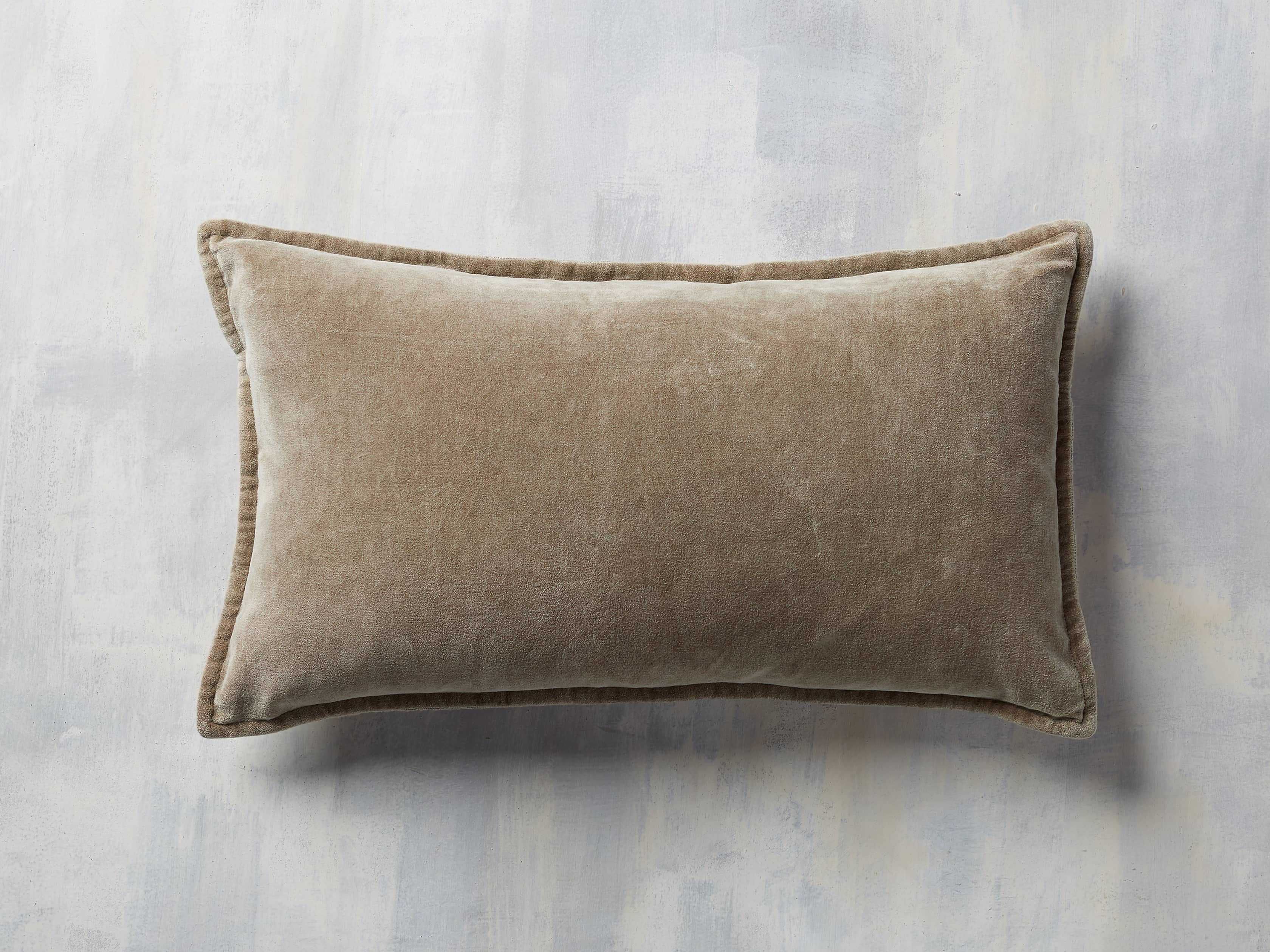 Stone Washed Velvet Lumbar Pillow Cover | Arhaus
