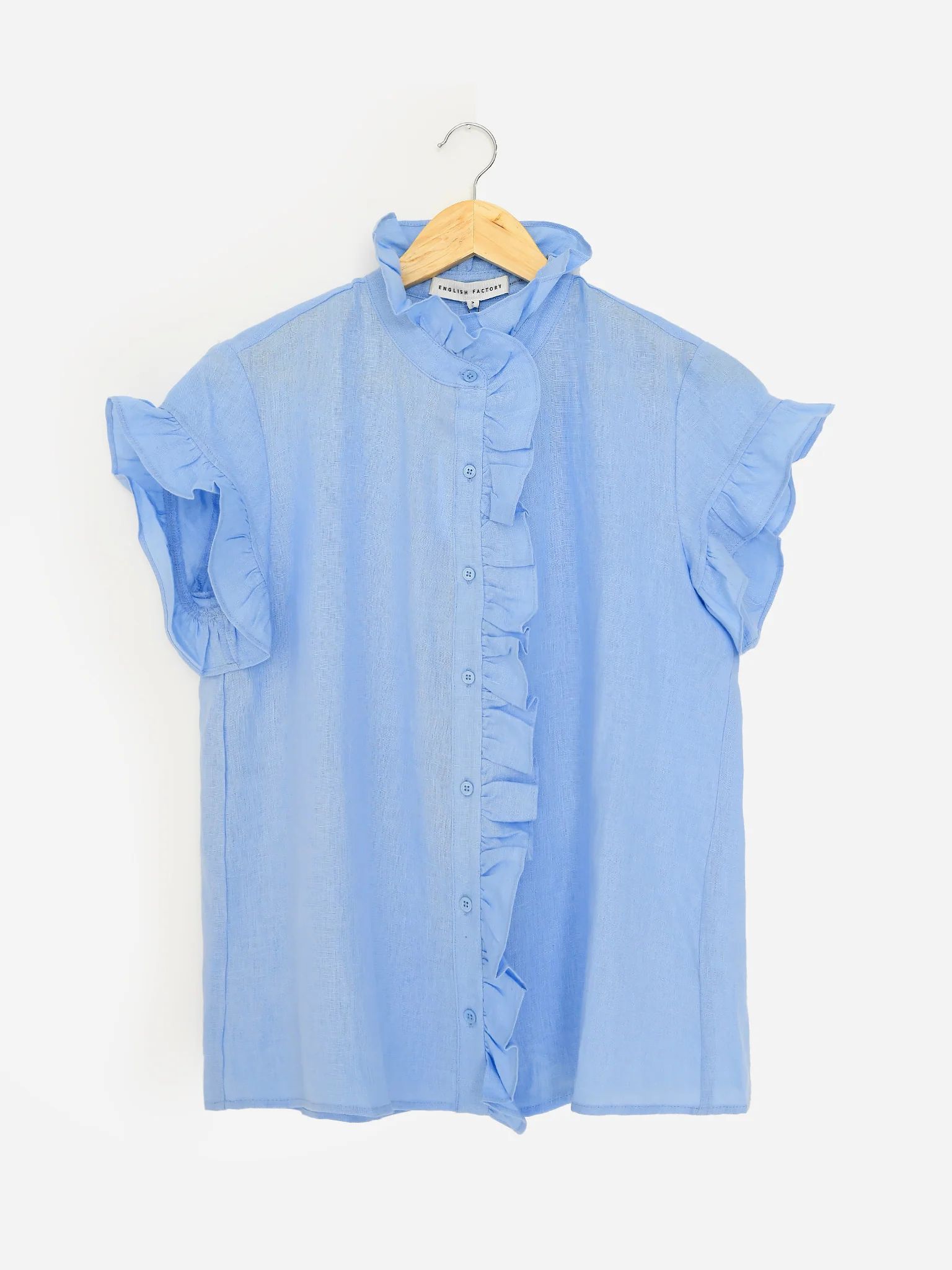 ENGLISH FACTORY
                      
                     Women's Linen Ruffle Shirt | Saint Bernard