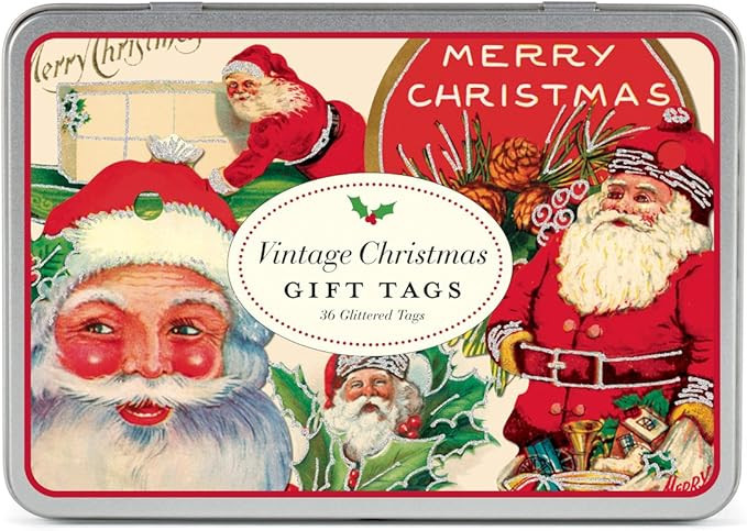 Cavallini Glitter Gift Tags Vintage Christmas, 36 Assorted Gift Tags | Amazon (US)