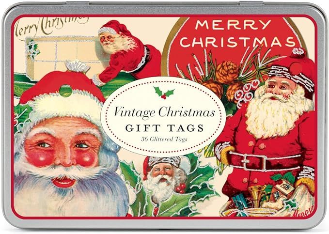 Cavallini Glitter Gift Tags Vintage Christmas, 36 Assorted Gift Tags | Amazon (US)