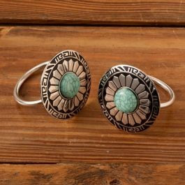 Turquoise Stone Concho Napkin Ring Set of 6 | Rod's Western Palace/ Country Grace