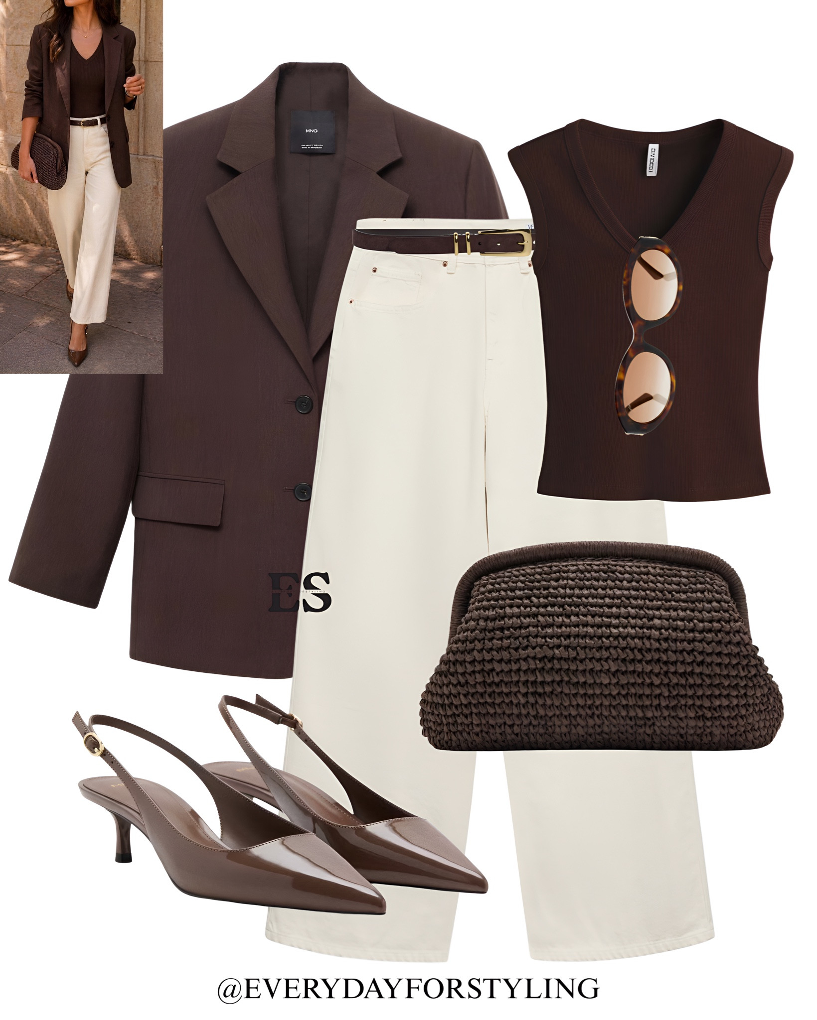 Chocolate tones, cream denim — effortlessly expensive 🤎

mango blazer, hm top, vero moda jeans, mango heels, viral heels, mango clutch, mango outfit, chocolate brown outfit inspo, cream trousers outfit ideas, quiet luxury styling tips, old money outfit women, neutral capsule wardrobe looks, elevated basics outfits, minimal chic outfits women, classy everyday outfit ideas, rich girl aesthetic outfits, how to style blazer outfits, effortless elegant outfits, timeless wardrobe outfits, neutral outfit combinations, luxury minimal fashion, everydayforstyling 

#quietluxurystyle, #oldmoneyaestheticstyle, #capsulewardrobeedit, #elevatedbasics, #neutralstyleinspo

#LTKWorkwear #LTKSeasonal #LTKootd