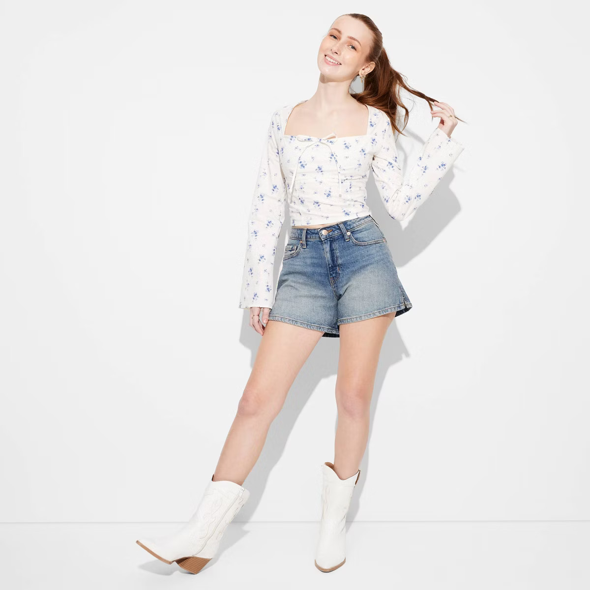 Women's Mid-Rise Curvy Heritage Midi Denim Shorts - Wild Fable™ | Target