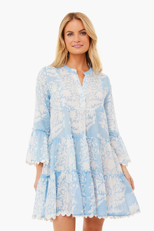 Pastel Blue Palladio Flared Sleeve Dress | Tuckernuck (US)