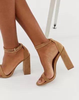 ASOS DESIGN Highlight barely there block heeled sandals | ASOS UK