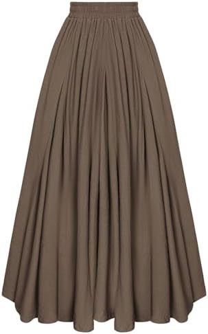 Scarlet Darkness Maxi Skirts for Women Long Flowy Boho Renaissance Skirt with Pockets | Amazon (US)