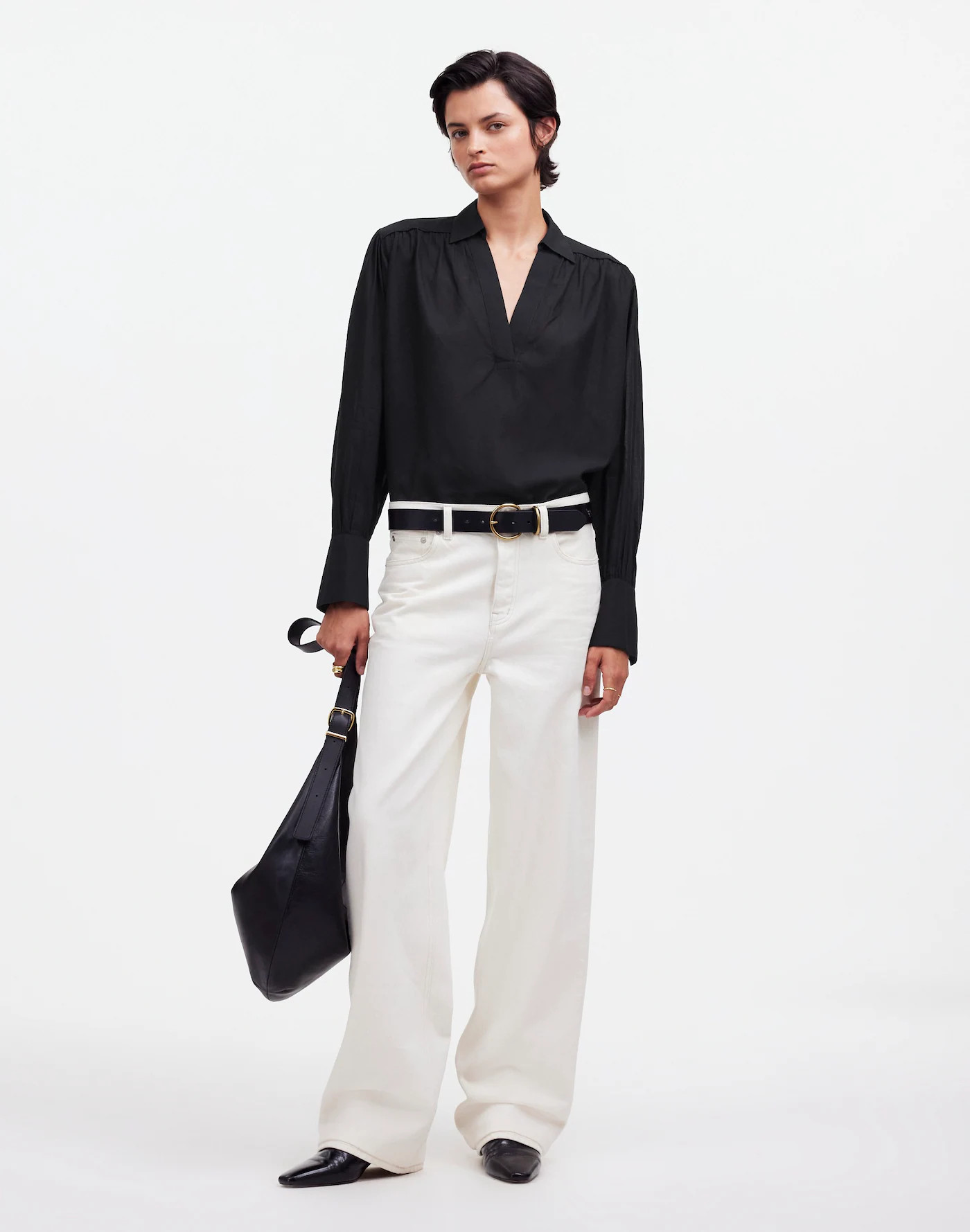 Easy Long-Sleeve Popover Shirt | Madewell