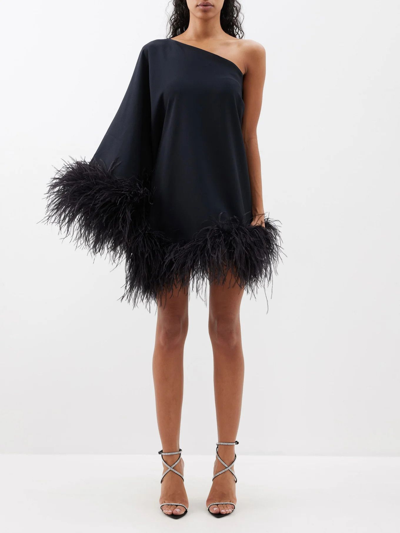 Piccolo Ubud crepe feather-trim dress | Matches (UK)