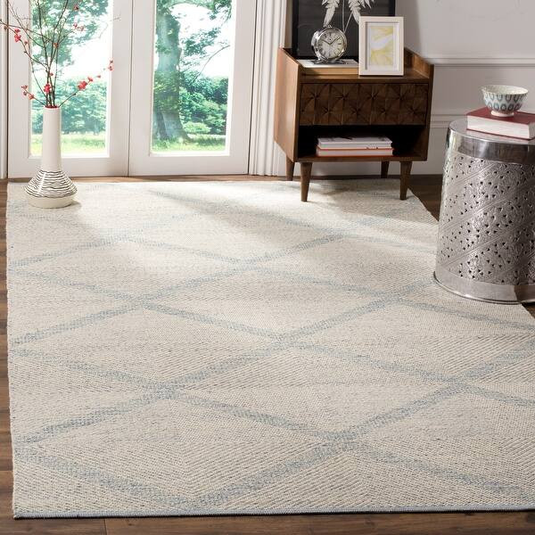 SAFAVIEH Handmade Flatweave Montauk Elsbe Trellis Cotton Rug - 10' x 14' - Beige | Bed Bath & Beyond