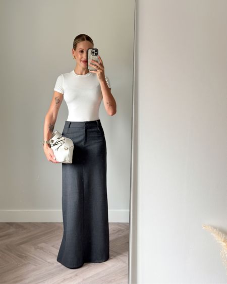 Maxi skirt outfit 🩶🤍

Can’t get enough of these Skims form fitting tees ladies, super stretchy, comfy and flattering with full length skirts or wide leg trousers and jeans 🫶🏻 

I have also found some amazing dupes for the new Bottega year drop earrings. Lightweight and comfy to wear all day, they jazz up any outfit or hair due a wash as my hair is a week old here 🙊

#skims #maxiskirt #greyoutfit #minimalstyle #classicstyle 

#LTKFind #LTKunder100 #LTKstyletip