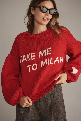 Maeve Graphic City Sweater | Anthropologie (US)