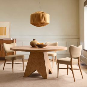 Pierce & Ward Burl Wood Round Dining Table (60") | West Elm (US)