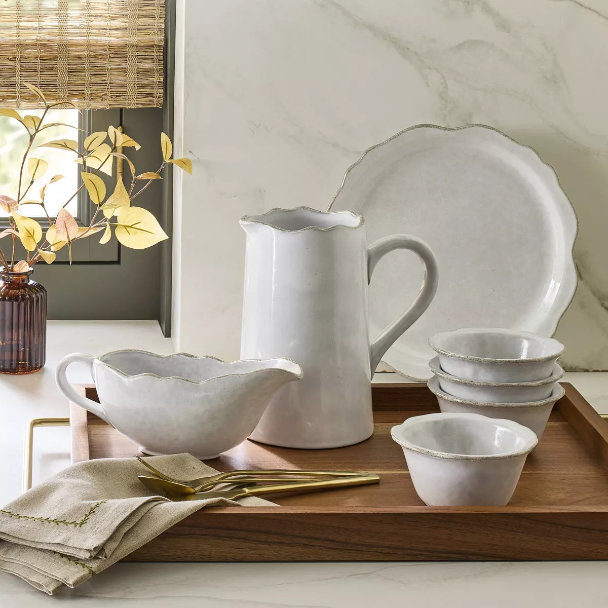 Carved Edge Pitcher Cream - Hearth & Hand™ with Magnolia | Target