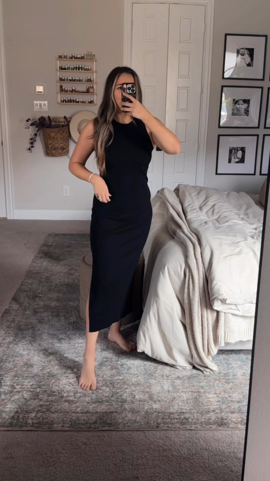This little black body on dress is perfect!! I love the mid length, the side slit, so stretchy and comfy! 

#LTKSeasonal #LTKStyleTip #LTKFindsUnder50