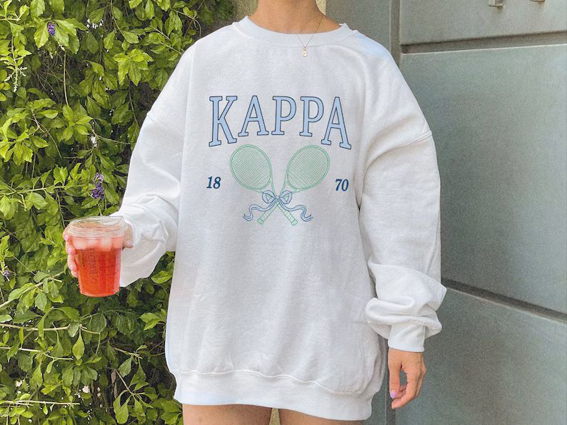 Kappa Kappa Gamma Tennis Sweatshirt // Sorority Bow Crewneck // Kappa, Kappa Kappa Gamma Shirt //... | Etsy (CAD)