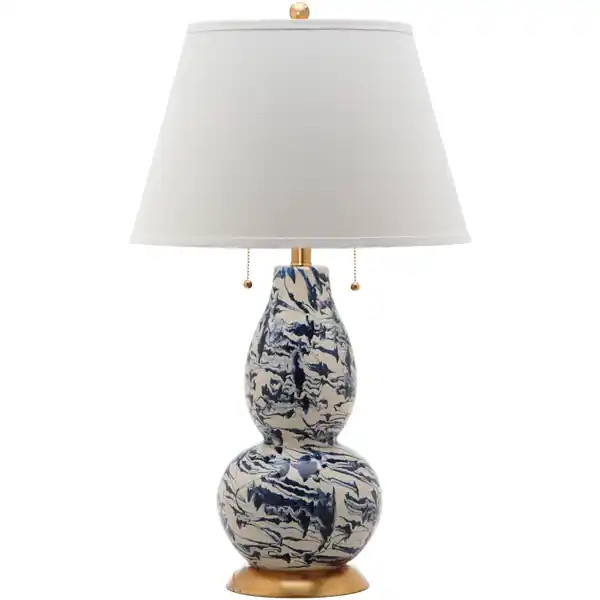 SAFAVIEH Lighting 29-inch Color Swirls Glass Table Lamp - 17"x17"x28" - Bed Bath & Beyond - 10794... | Bed Bath & Beyond