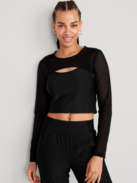 PowerSoft 2-in-1 Cropped Top for Women | Old Navy (US)