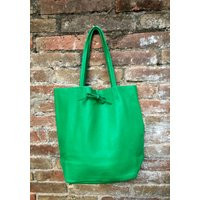 Shopper Bag in Green. Genuine Leather Tote Bag. Laptop Bag, Office To Carry Your Tablet Or Books. Large All Hobo Soft | Etsy (US)