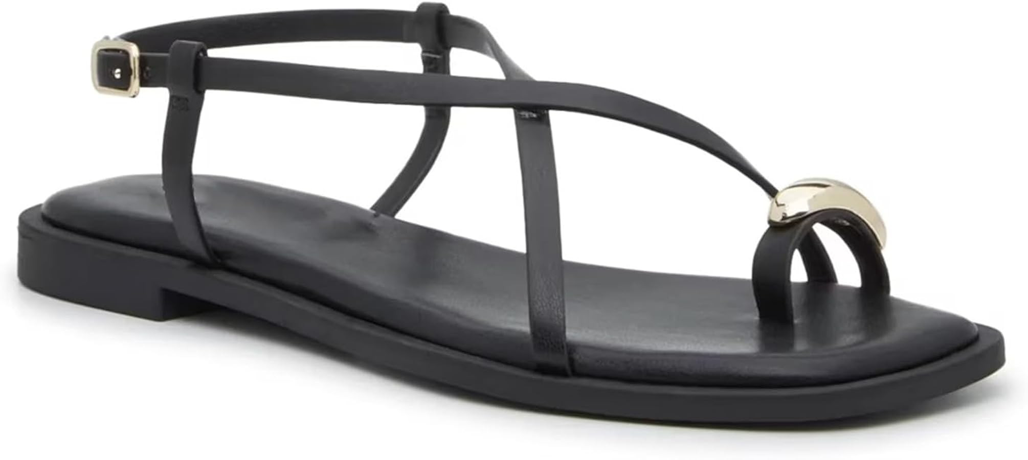 Amazon.com | RJYLP Brown Strappy Flat Sandals for Women Toe Ring Sandals Comfortable Square Open ... | Amazon (US)