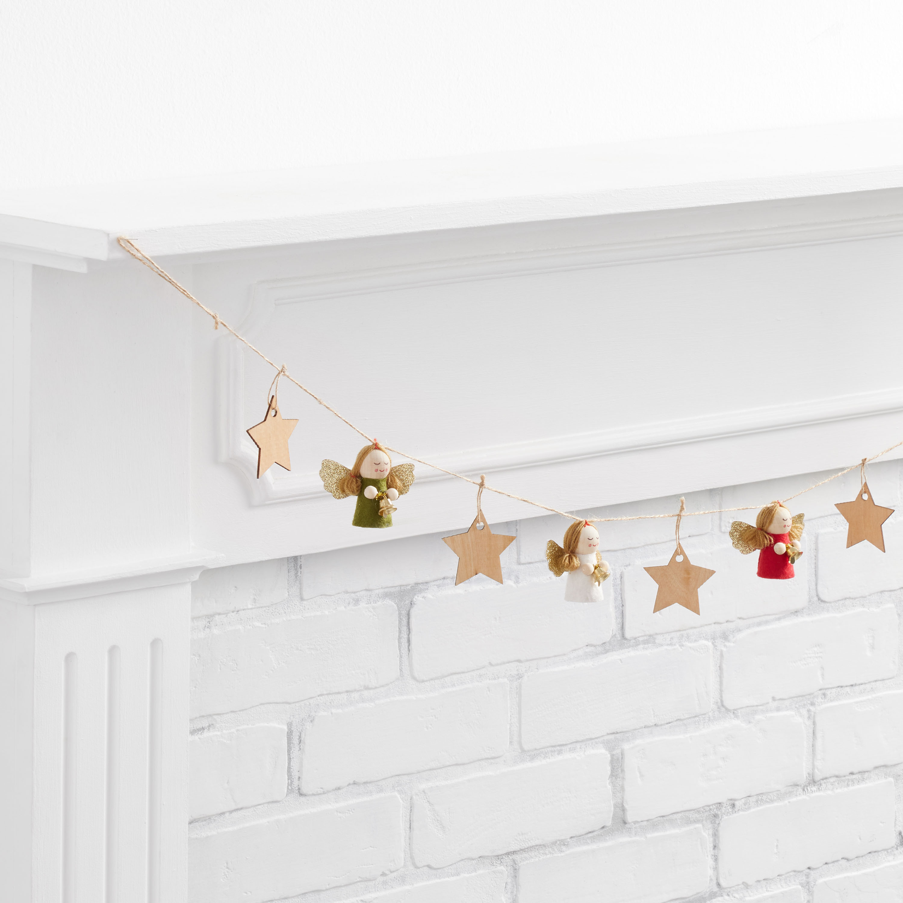 Mini Wood Angel and Star Garland | World Market