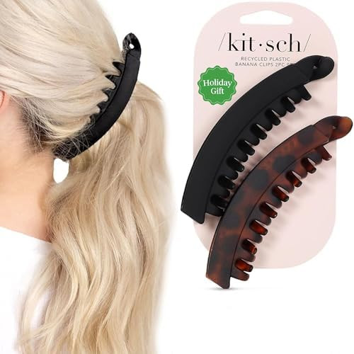 Kitsch Banana Clips For Women - Retro 80’s Style Hair Clips | Secure & Durable No Crease, Cute ... | Amazon (US)