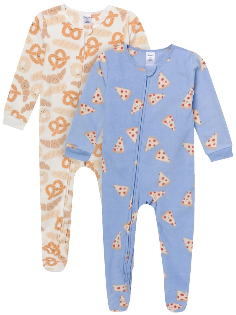 Gerber Baby and Toddler Neutral Microfleece 2-Way Zipper Blanket Sleeper Pajamas, 2-Pack, Sizes 0... | Walmart (US)