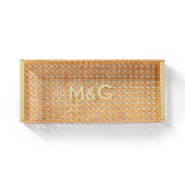 Rattan Caning and Acrylic Serving Tray | Mark and Graham