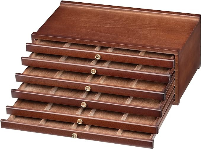 MEEDEN 6-Drawer Art Supply Storage Box - Large Capacity Multi-Function Beech-Wood Pencil Box with... | Amazon (US)