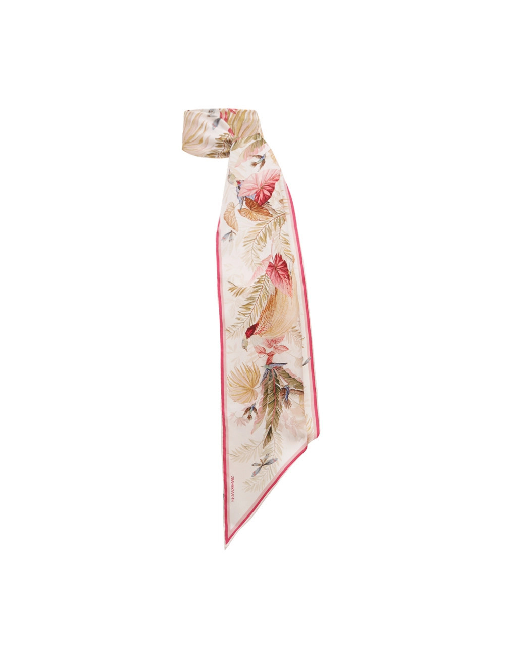 Scarves-Printed Silk Neck Scarf-Cream Palm Floral-ONE SIZE-Zimmermann | ZIMMERMANN (US, CA, EU, MENA)