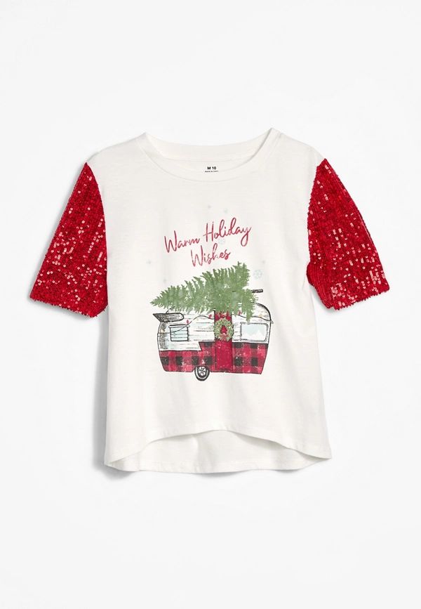 Girls Holiday Wishes Graphic Tee | Maurices