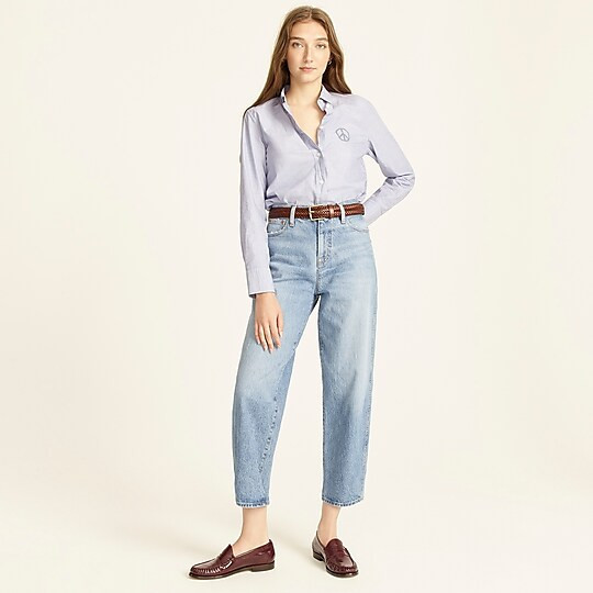 High-rise Peggy tapered jean in Delancey wash | J. Crew US