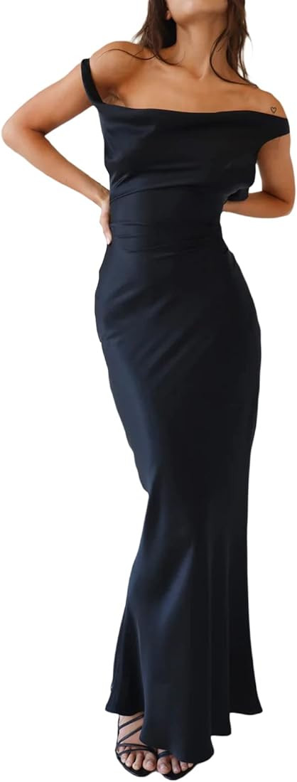 SOOKABEILA Women Hollow Out Bodycon Maxi Dress Spaghetti Strap Backless Bodycon Long Dress Low Cu... | Amazon (US)