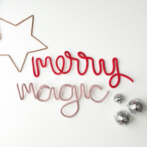 Modern Boho Christmas Wall Decor, Christmas Wire Sign, Scandinavian Christmas Wall Art, Magic Wal... | Etsy (US)
